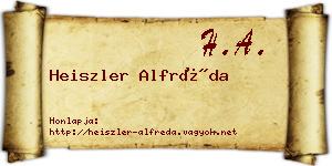 Heiszler Alfréda névjegykártya